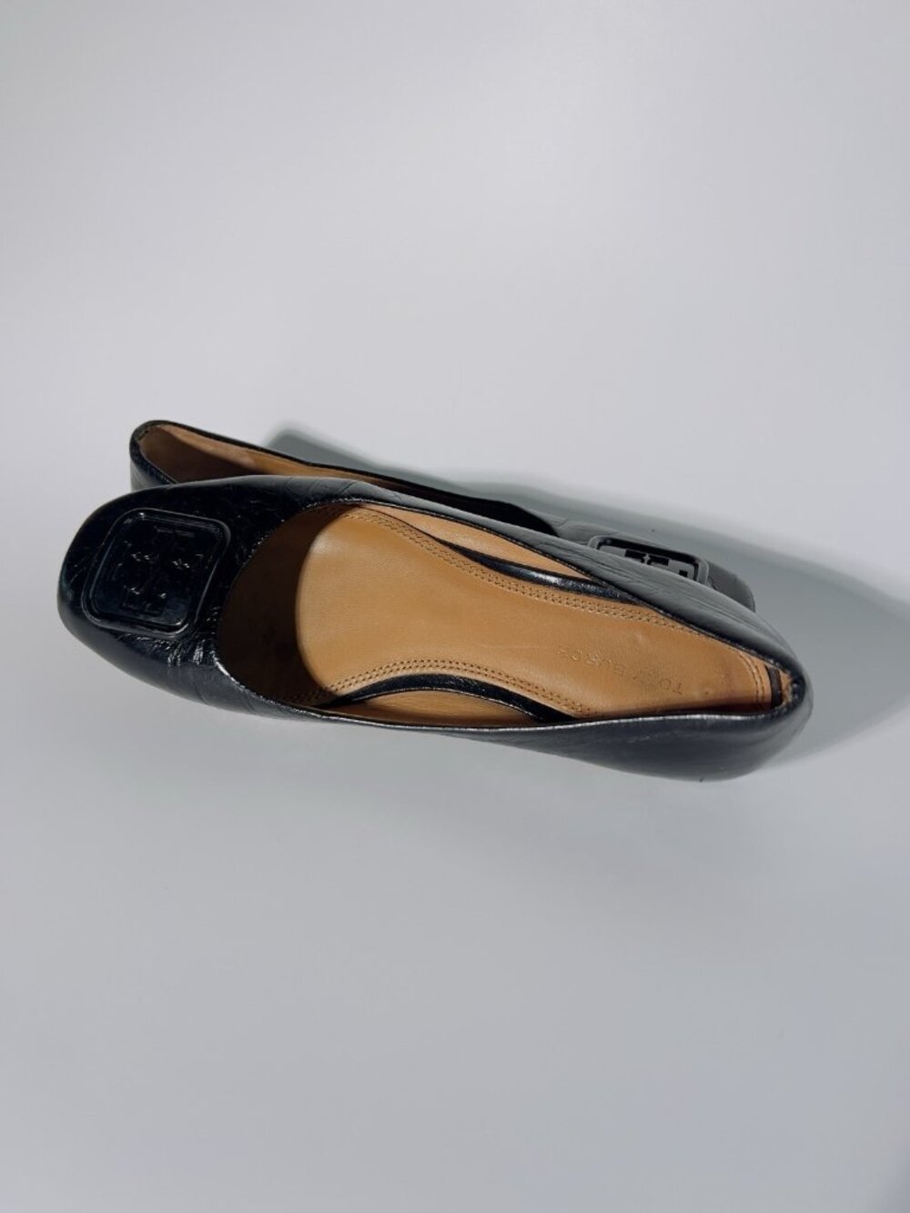 Tory Burch Georgina Leather Ballet Flats Black Size 6.5 M - Picture 10 of 14